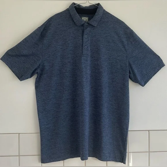 Callaway Opti-DRI Men’s Heather Navy Polo Shirt for Men SZ: L. - Picture 1 of 7